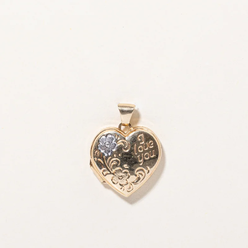 real opal ring for women 10k Two Tone Gold "I Love You" Heart Locket