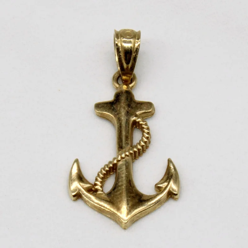 custom silver charm bracelet 10k Yellow Gold Anchor Pendant