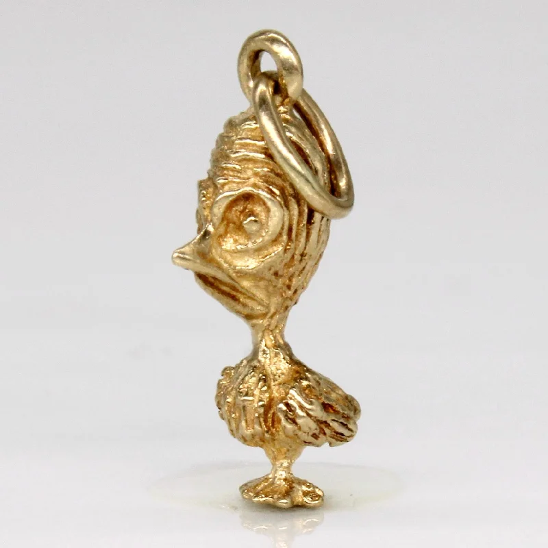 rose gold cubic zirconia earrings 10k Yellow Gold Bird Charm