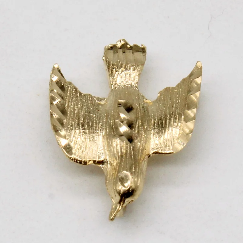 modern infinity signet ring 10k Yellow Gold Bird Pendant