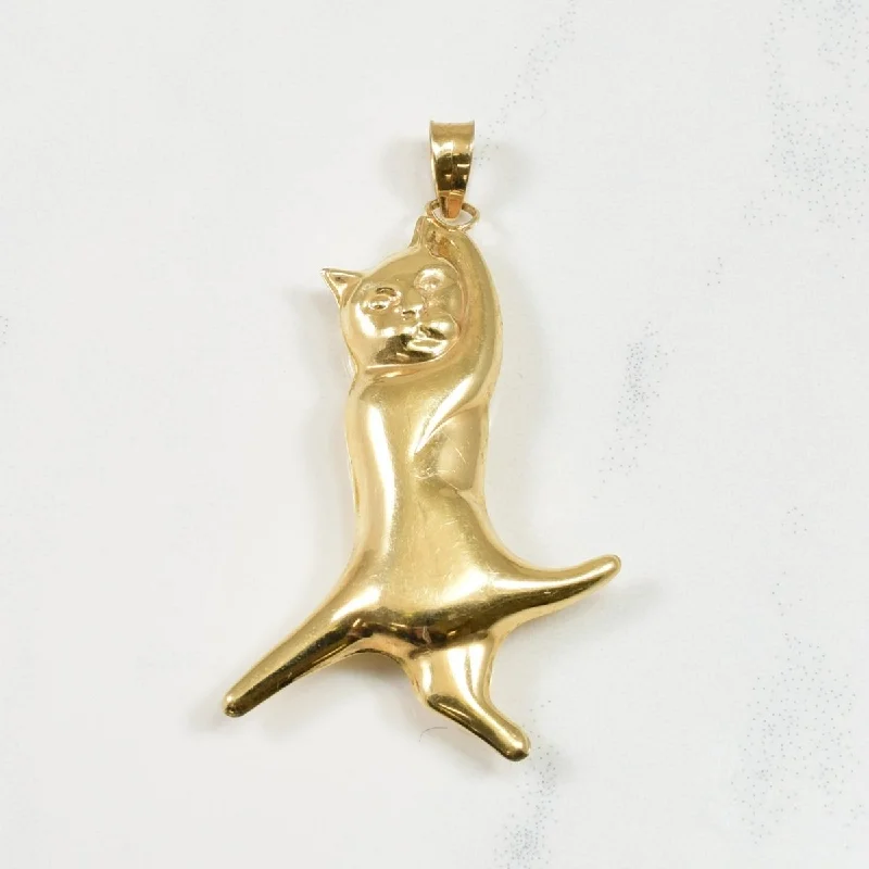 10k Yellow Gold Cat Pendant