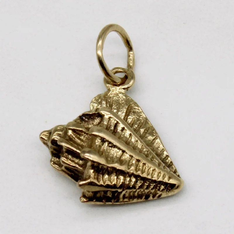 silver arrow pendant necklace 10k Yellow Gold Conch Shell Charm
