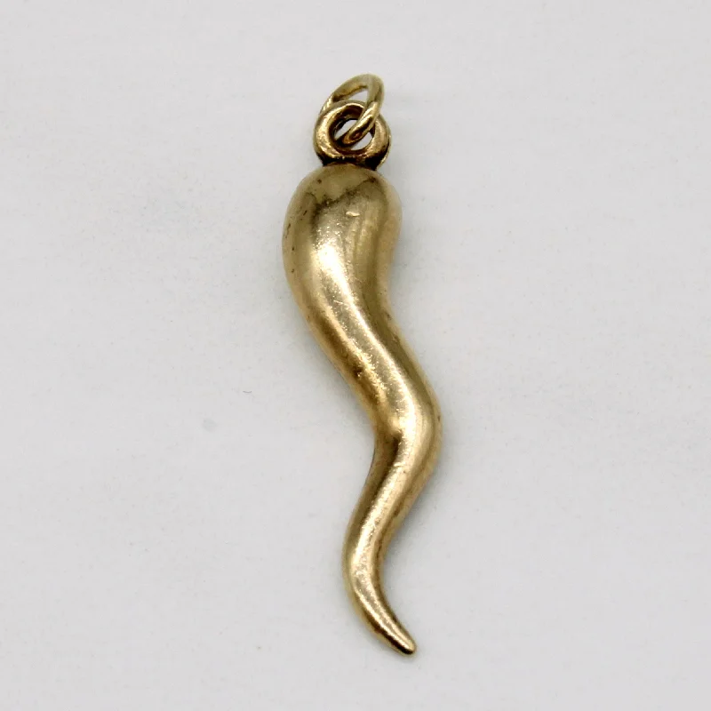 adjustable gemstone choker 10k Yellow Gold Cornicello Charm