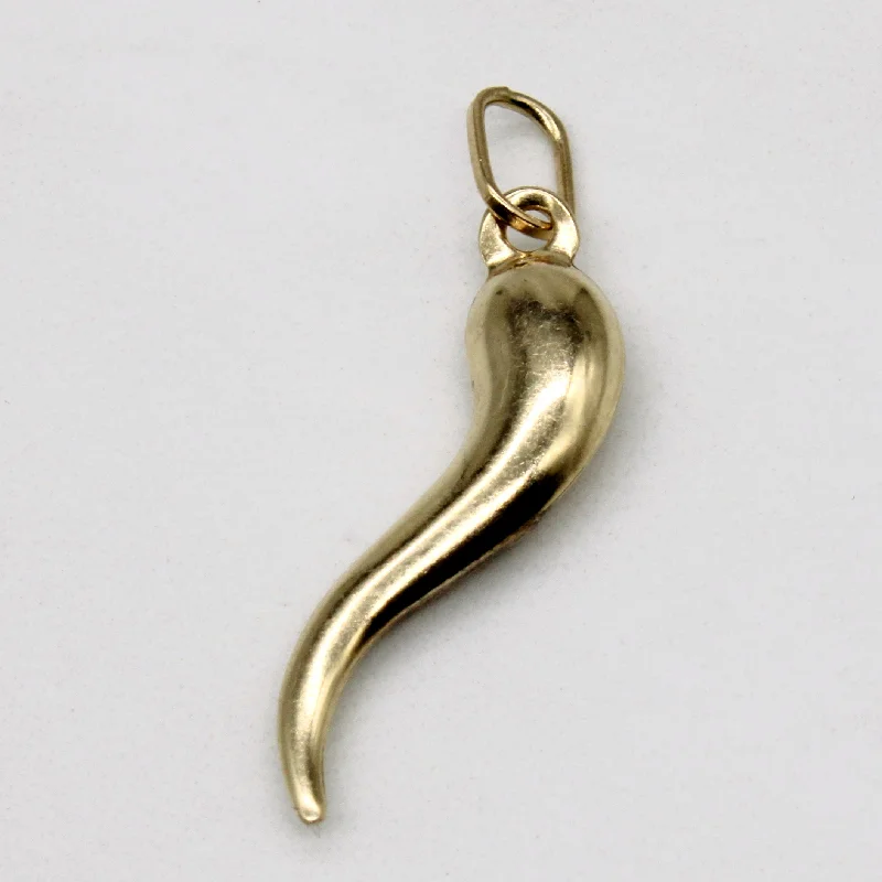 sterling silver infinity loop ring 10k Yellow Gold Cornicello Charm