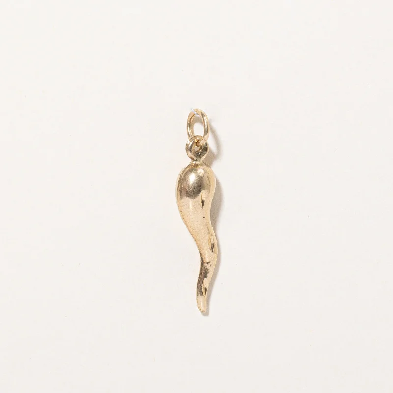 eternity ring for anniversary 10k Yellow Gold Cornicello Charm