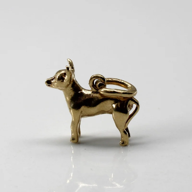 minimalist gold bracelet thin 10k Yellow Gold Dog Pendant