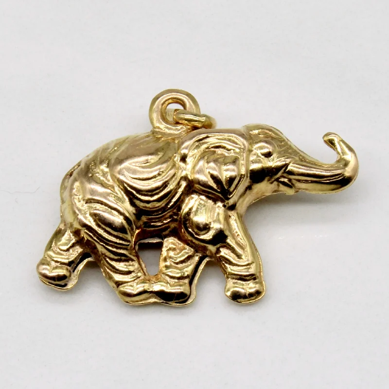 ruby and diamond engagement ring 10k Yellow Gold Elephant Charm