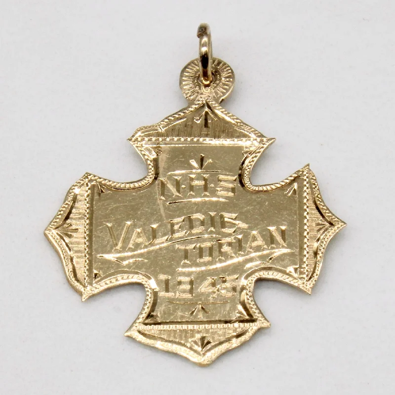 personalized name ring 10k Yellow Gold Engraved "NHS Valedictorian 1945" Pendant