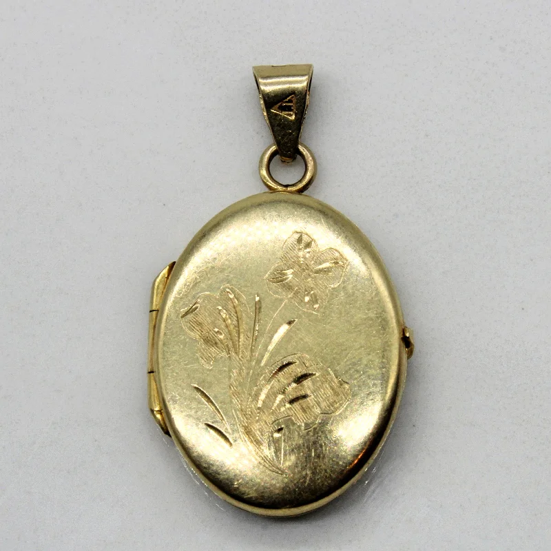 10k Yellow Gold Floral Locket