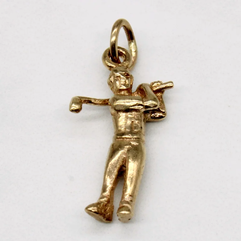 celestial moon and stars ring 10k Yellow Gold Golfer Charm