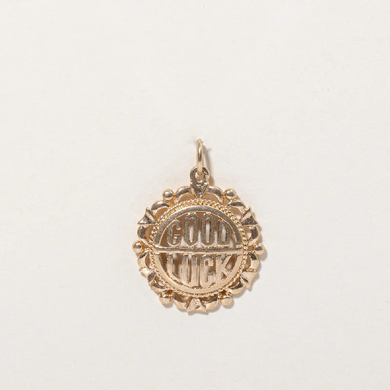 luxury emerald ring platinum 10k Yellow Gold "Good Luck" Charm