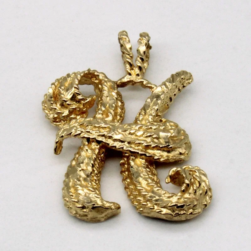 10k Yellow Gold 'H' Pendant