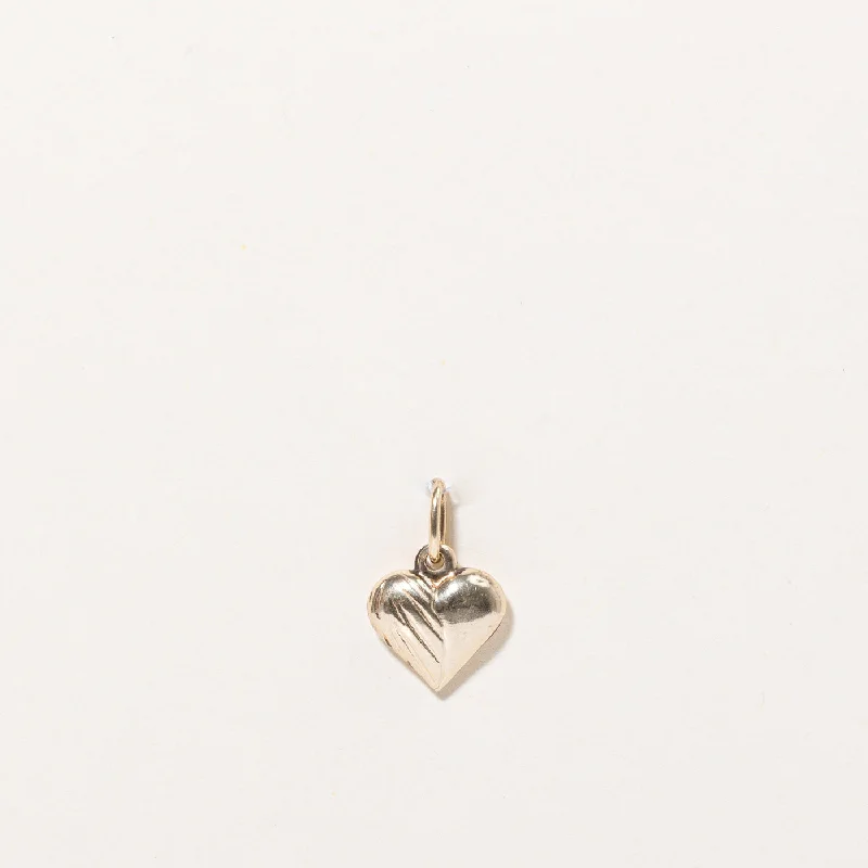 moissanite engagement ring affordable 10k Yellow Gold Heart Charm