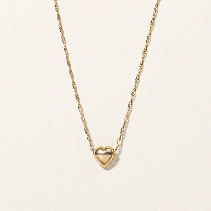classic gold cuff bracelet 10k Yellow Gold Heart Pendant & Necklace | 16" |