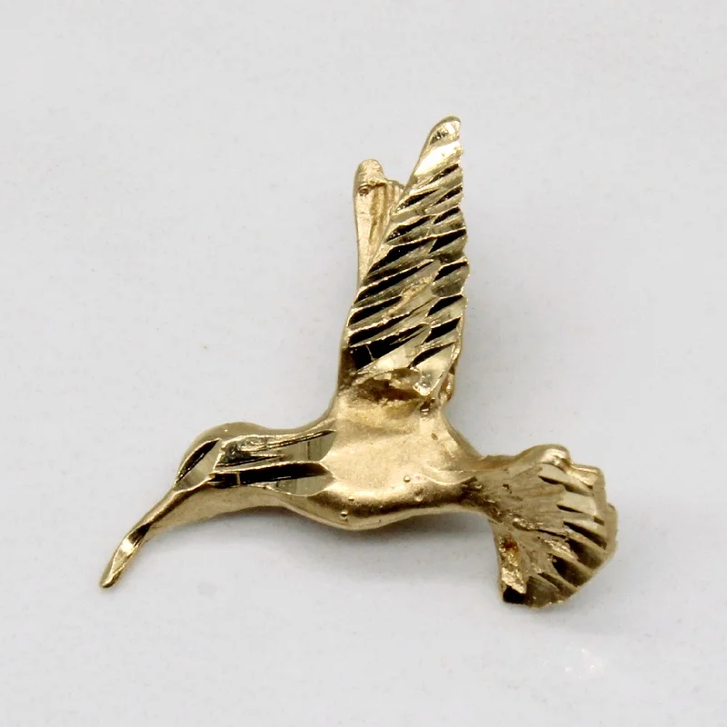 simple sapphire wedding band 10k Yellow Gold Hummingbird Charm
