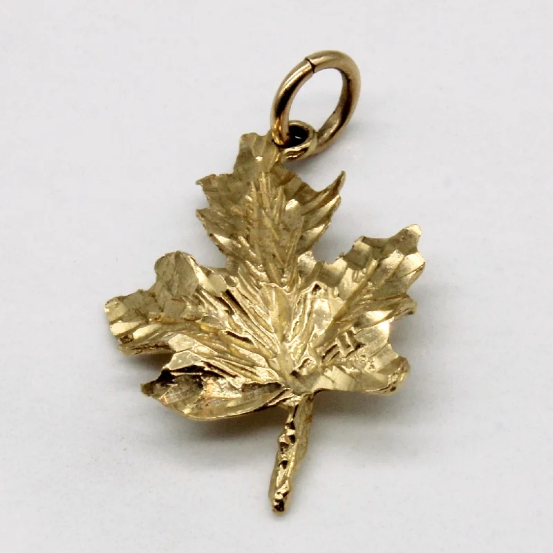 10k Yellow Gold Maple Leaf Pendant