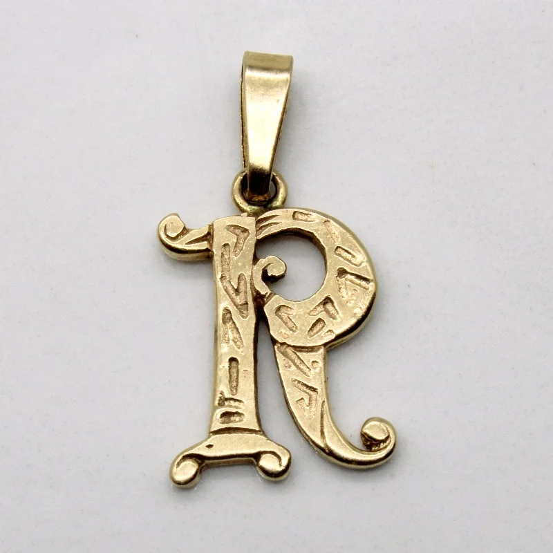 10k Yellow Gold 'R' Pendant