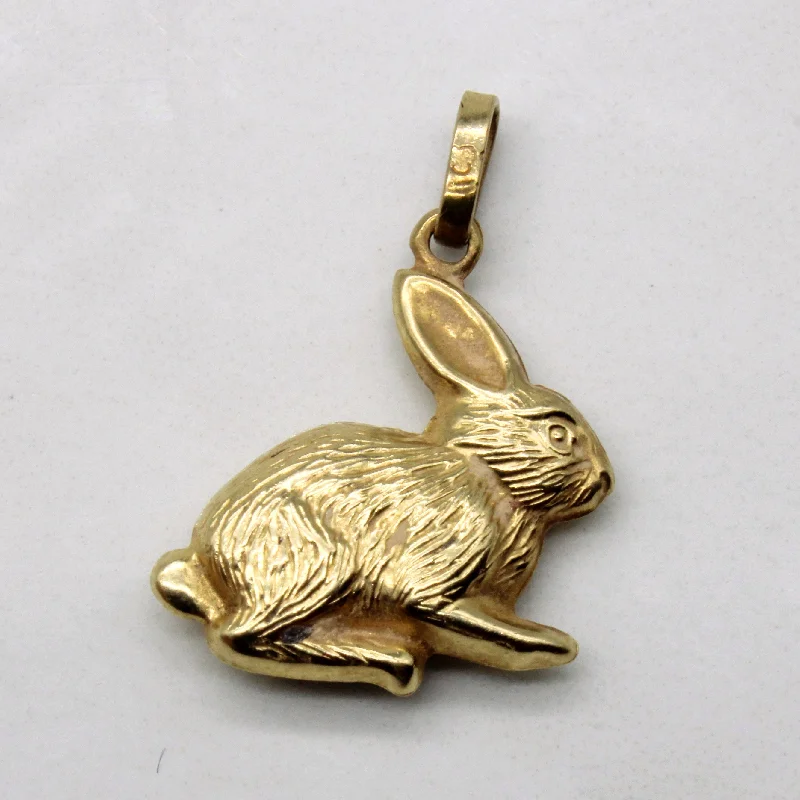 10k Yellow Gold Rabbit Pendant