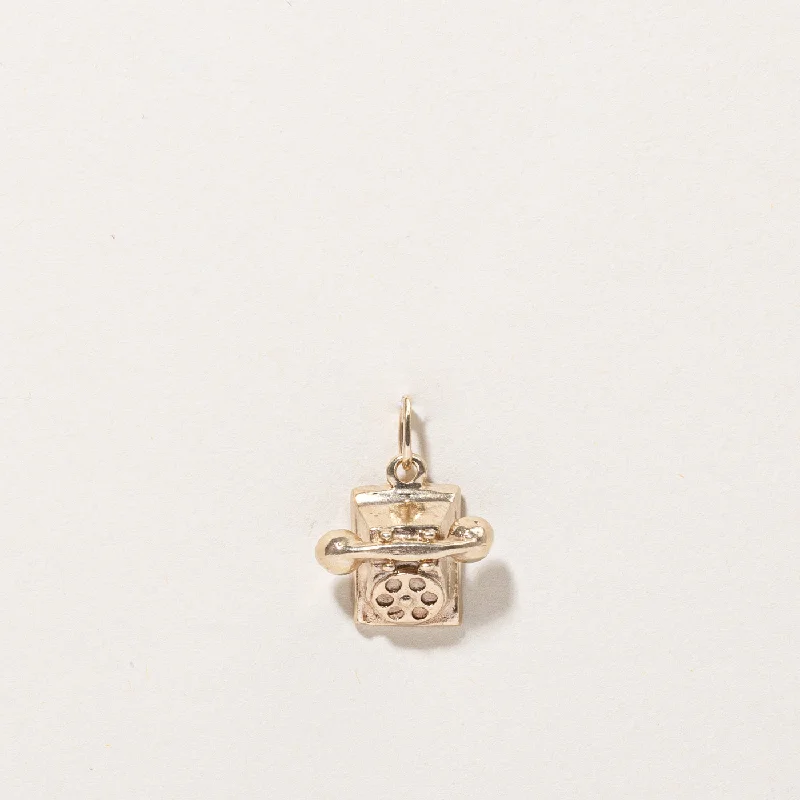 sapphire and diamond eternity ring 10k Yellow Gold Rotary Phone Charm