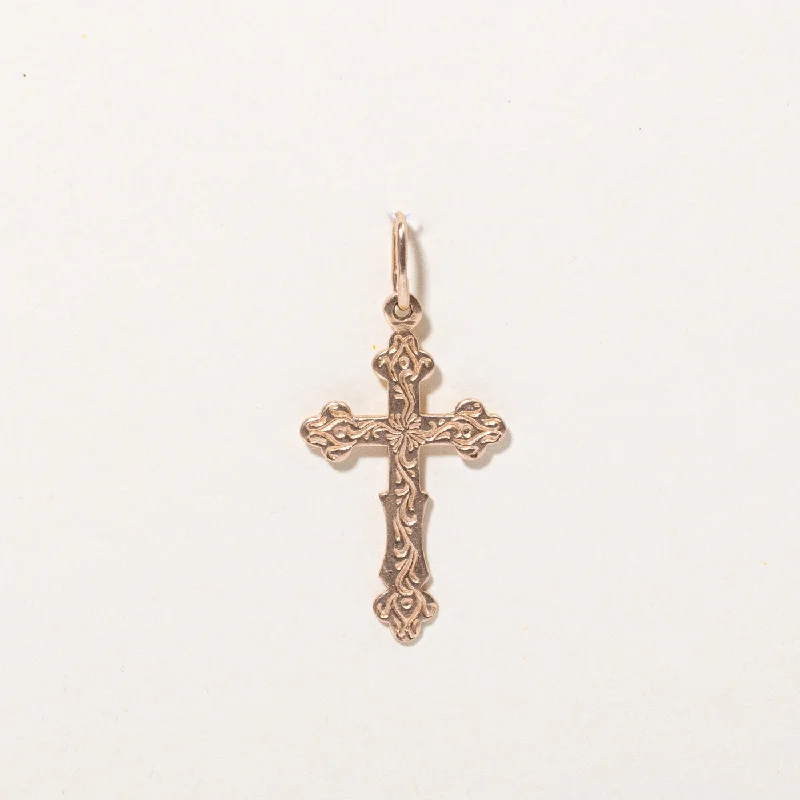 classic wedding set with diamonds 14k Rose Gold Cross Pendant
