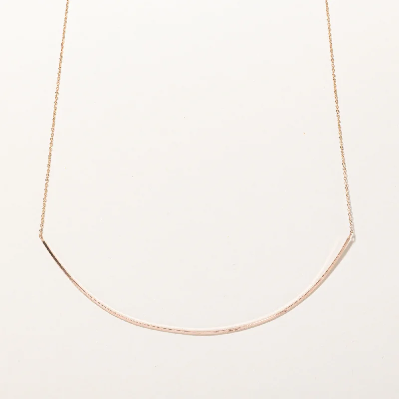men’s woven leather bracelet 14k Rose Gold Scoop Pendant Necklace | 18" |