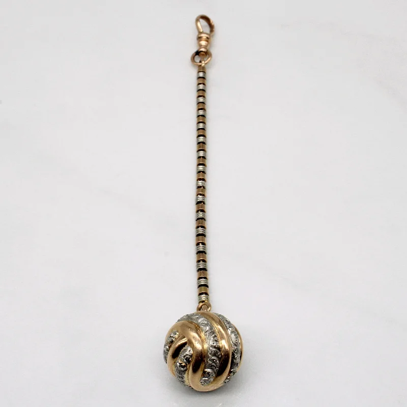 sapphire halo engagement ring 14k Two Tone Gold Sphere Charm