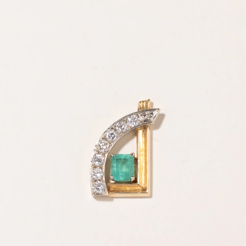 customized infinity bracelet 14K Yellow and White Gold Emerald & Diamond Pendant | 1.20ct, 0.60ctw customized infinity bracelet 14K Yellow and White Gold Emerald & Diamond Pendant | 1.20ct, 0.60ctw