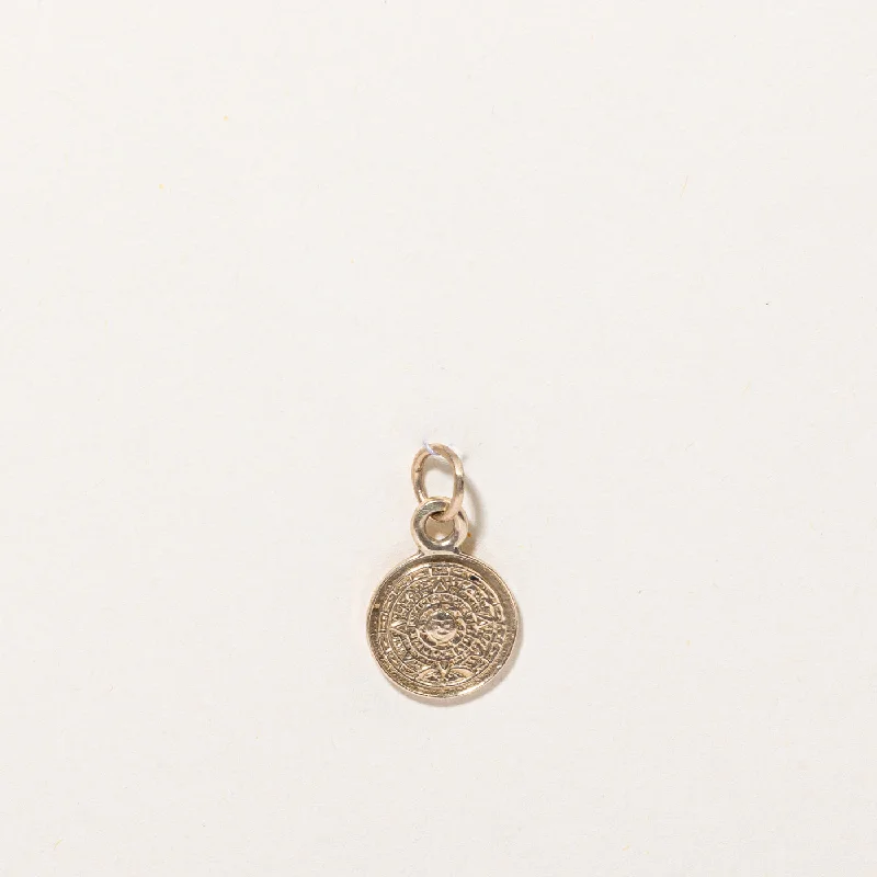 men’s black titanium ring 14k Yellow Gold Aztec Sun Charm