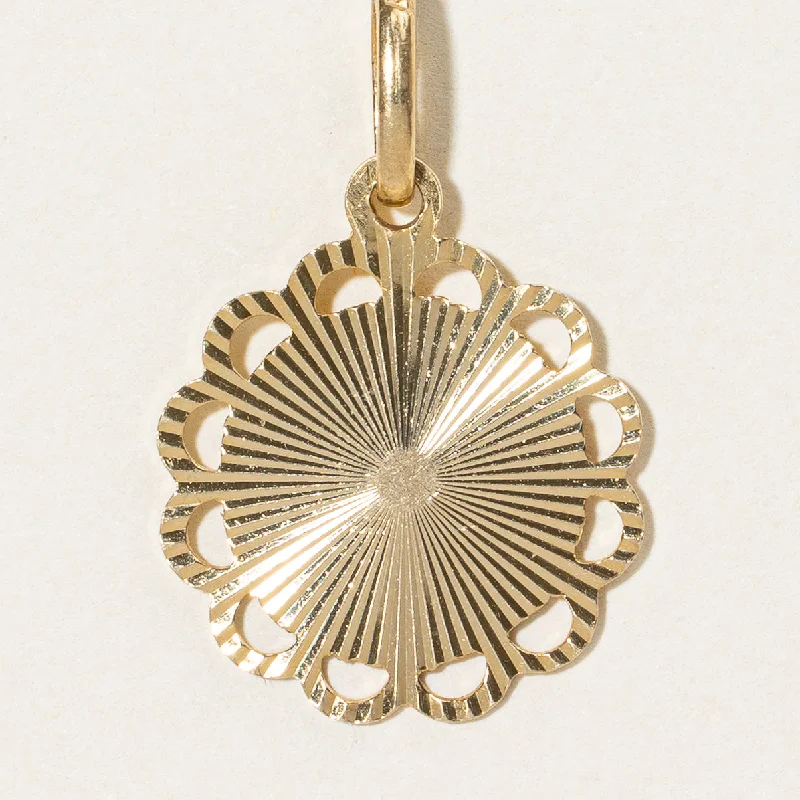handcrafted crystal quartz ring 14k Yellow Gold Circle Pendant