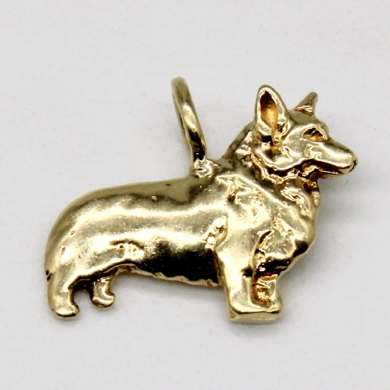 real diamond solitaire ring 14k Yellow Gold Corgi Charm
