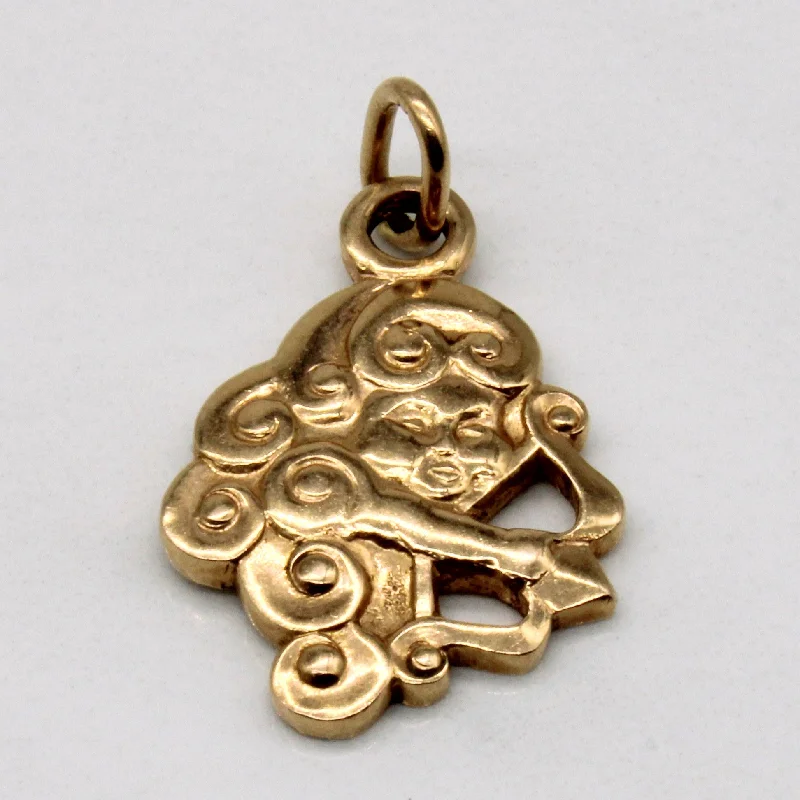 1978 Soviet Hallmarked 14k Yellow Gold Cupid Pendant