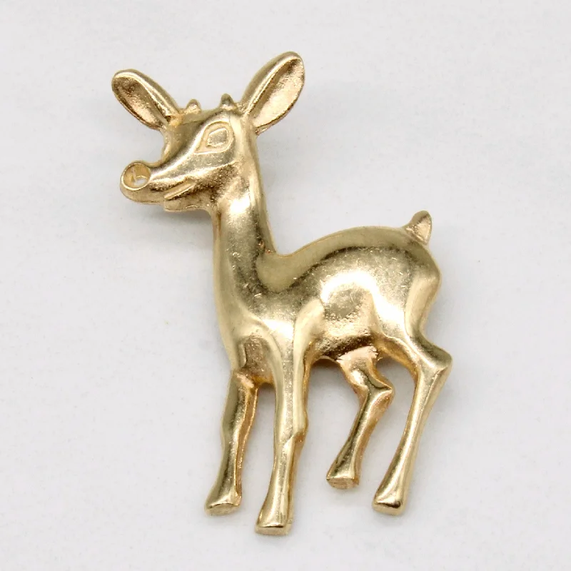 gemstone teardrop earrings 14k Yellow Gold Deer Pendant