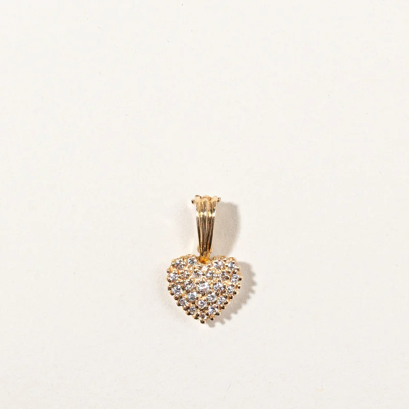 gold heart-shaped pendant necklace 14k Yellow Gold Diamond Pendent | 0.50ctw | 23x18mm