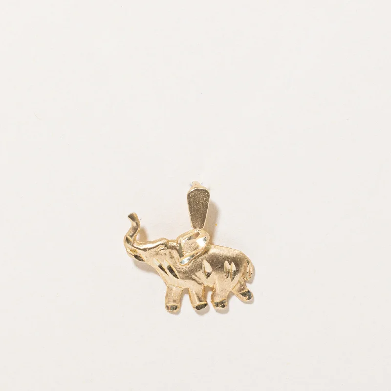 handcrafted turquoise necklace 14k Yellow Gold Elephant Pendant