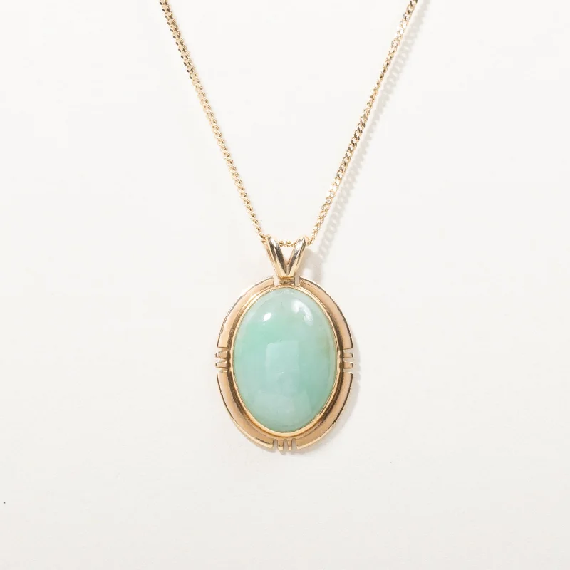 simple gold stacking rings 14k Yellow Gold Light Green Jadeite Necklace | 16"