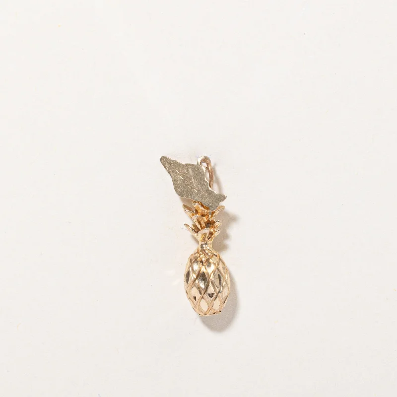 heart pendant necklace gold 14k Yellow Gold Hawaii Pineapple Charm