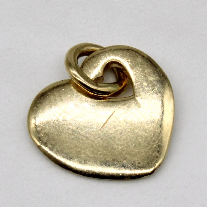 simple engraved wedding ring 14k Yellow Gold Heart Charm