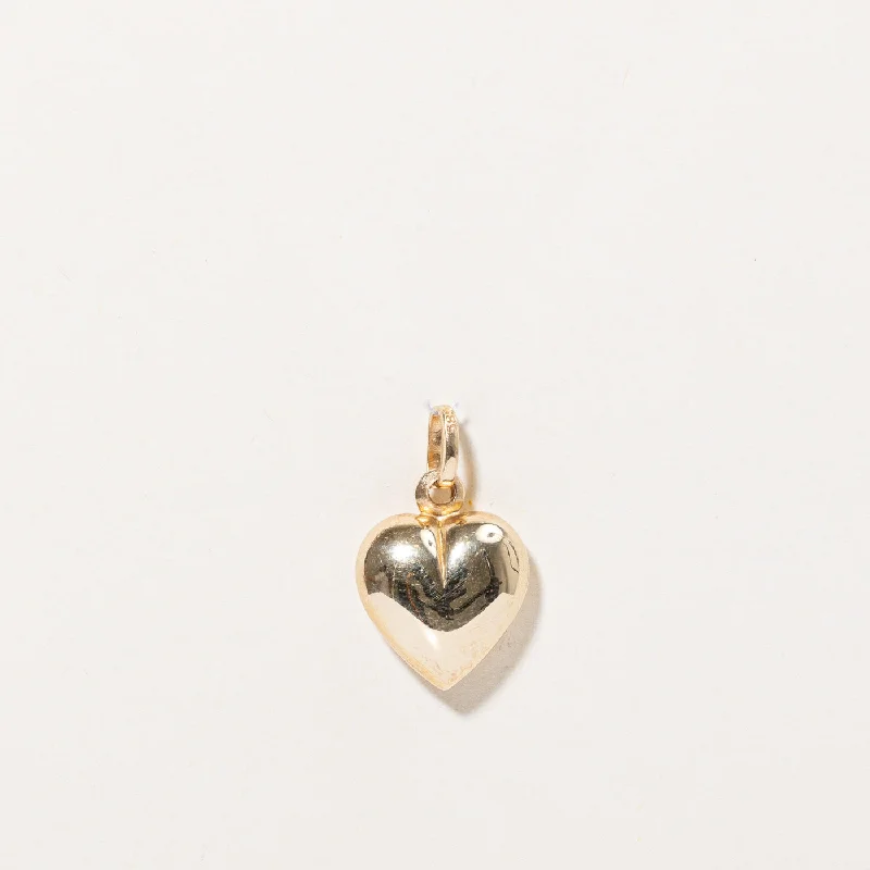 boho gold leaf ring 14k Yellow Gold Heart Charm
