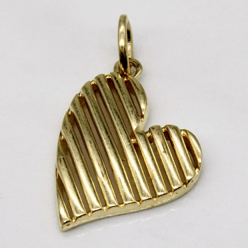 aquamarine and diamond wedding ring 14k Yellow Gold Heart Charm