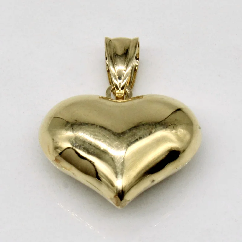 hammered silver pendant necklace 14k Yellow Gold Heart Pendant