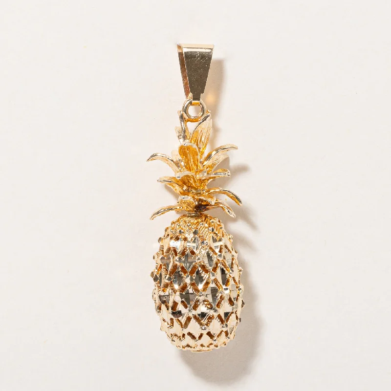 unique promise ring for girlfriend 14k Yellow Gold Pineapple Pendant