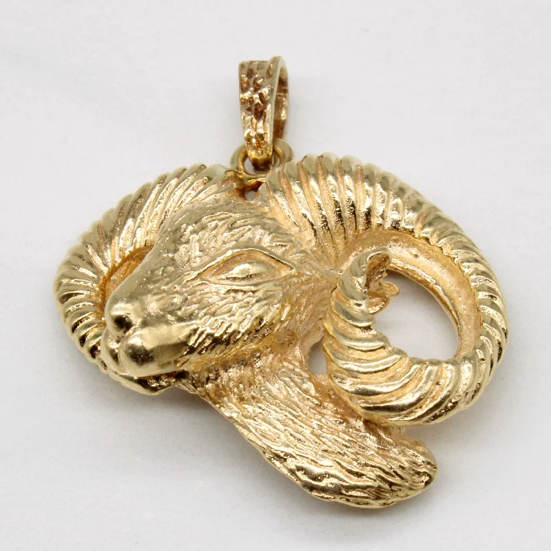 gold daisy stud earrings 14k Yellow Gold Ram Head Pendant