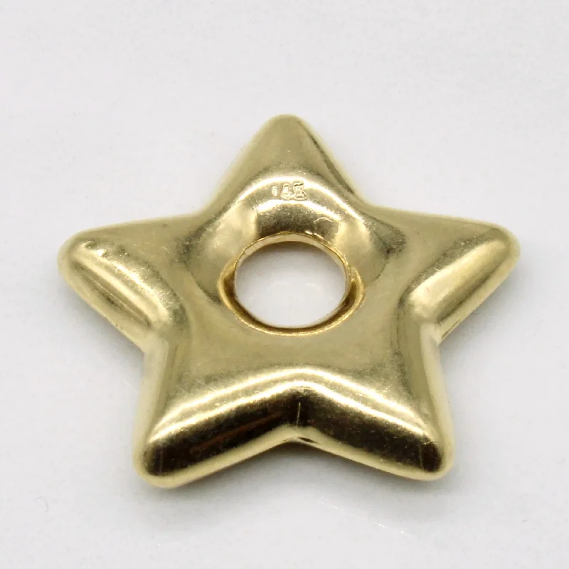 men’s woven leather bracelet 14k Yellow Gold Star Charm