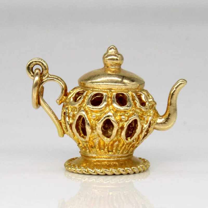 14k Yellow Gold Tea Pot Pendant