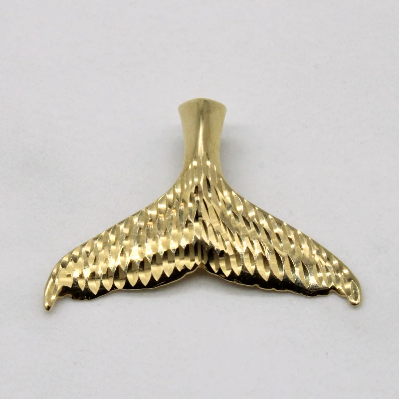 14k Yellow Gold Whale Tail Pendant