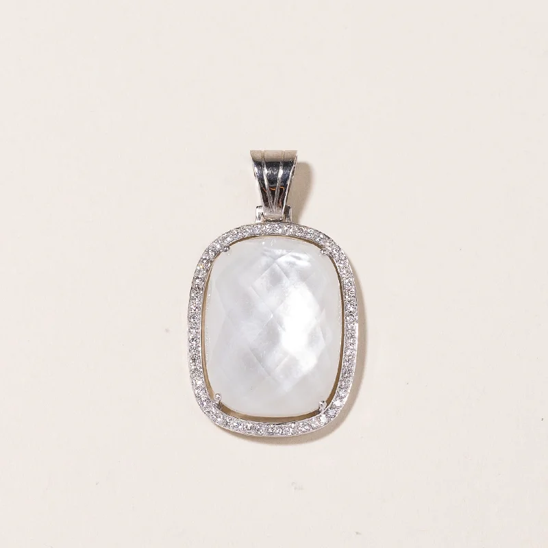 handcrafted beaded hoop earrings 18K White Gold Doublet & Diamond Pendant | 20.00x15.10x7.80mm, 0.36ctw handcrafted beaded hoop earrings 18K White Gold Doublet & Diamond Pendant | 20.00x15.10x7.80mm, 0.36ctw