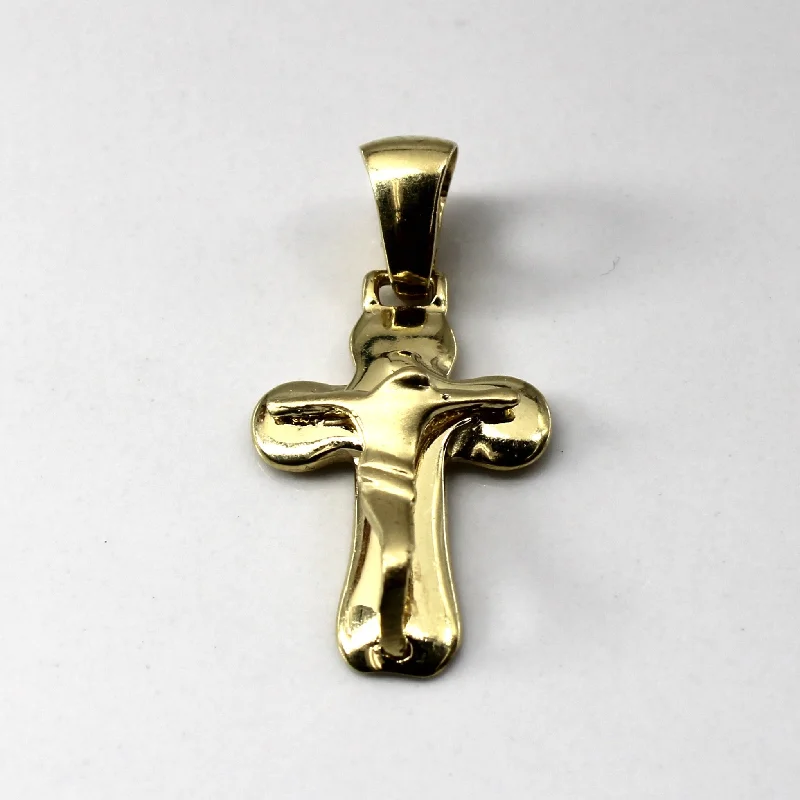 gold bar earrings minimalist 18k Yellow Gold Cross Pendant