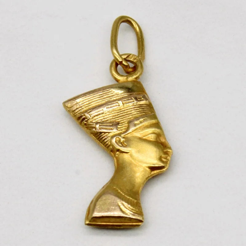 minimalist gemstone stud earrings 18k Yellow Gold Egyptian Queen Charm