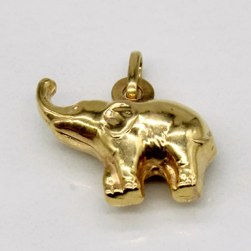 vintage pearl engagement ring 18k Yellow Gold Elephant Charm