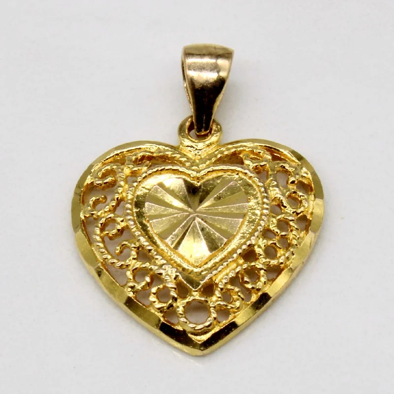 sterling silver lotus ring 18k Yellow Gold Heart Charm